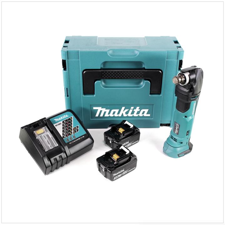 Actual product image Makita DTM 51 RFJ 18V Li-Ion battery multifunction tool in Makpac + 2x 3.0 Ah Li-Ion battery + battery sc
