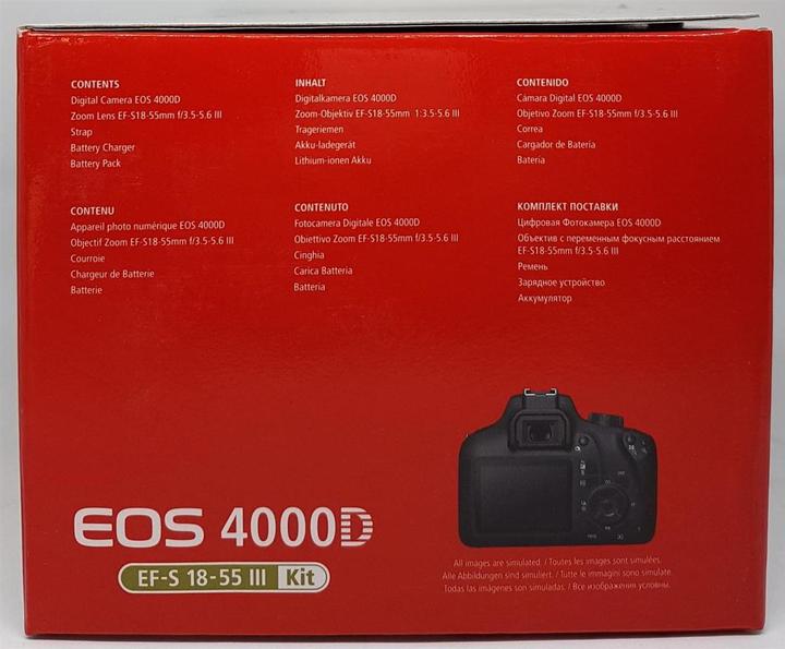 Produktbild Canon Eos 4000d Dc - (Eu) (18 - 55 mm, 18.70 Mpx, APS-C / DX)