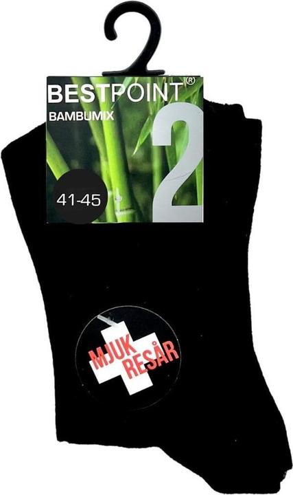 Actual product image JTI Bamboo socks - Black - 2-pack - Size. 41-45 (pack of 2, 41 - 45)