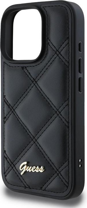 Actual product image Guess GUHCP16XPSQSQSK iPhone 16 Pro Max 6.9" czarny/black hardcase Quilted Metal Logo (Apple iPhone 16 Pro Max)