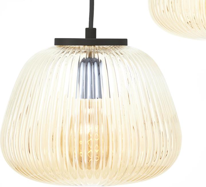 Actual product image Brilliant Kaizen pendant light 3-light amber-black matt (E27)