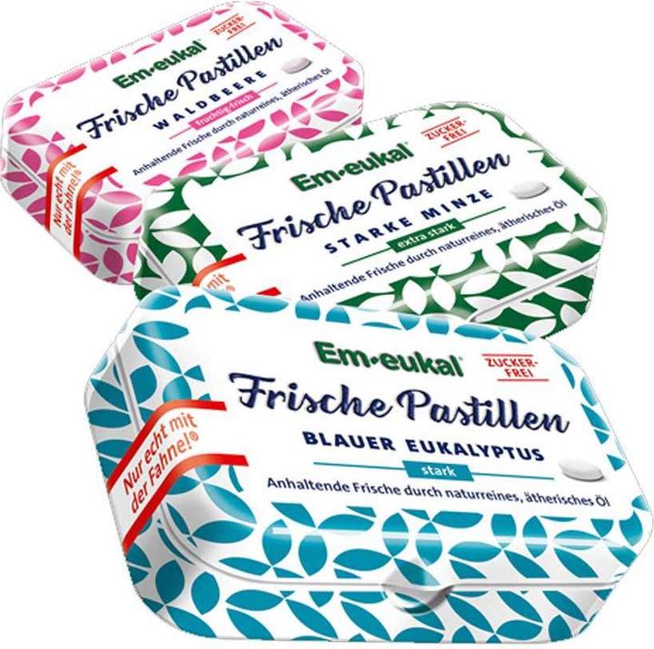 Image du produit Em-eukal Pastilles fraîches aux baies des bois sans sucre avec xylitol (20 pcs, 20 g)