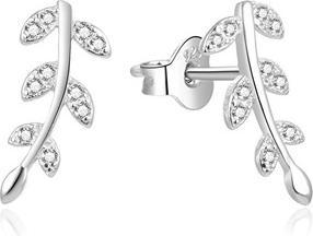 Beneto Longitudinal silver earrings with zircons AGUP2033 (L)