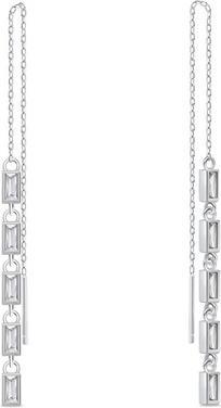 Image du produit Brilio Silver - Boucles d'oreilles chaîne étincelantes avec zircons clairs EA1009W