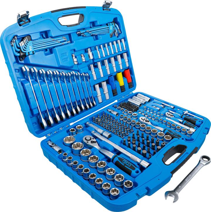 Actual product image BGS Socket Set 6.3 mm (1/4") / 10 mm (3/8") / 12.5 mm (1/2") Drive 218 pcs.