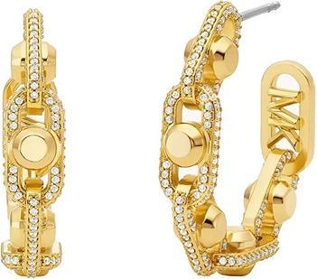 Produktbild Michael Kors - Astor Link MKJ8407CZ710 Gold Plated Cubic Zirconia Hoop Earrings (925 Silber)
