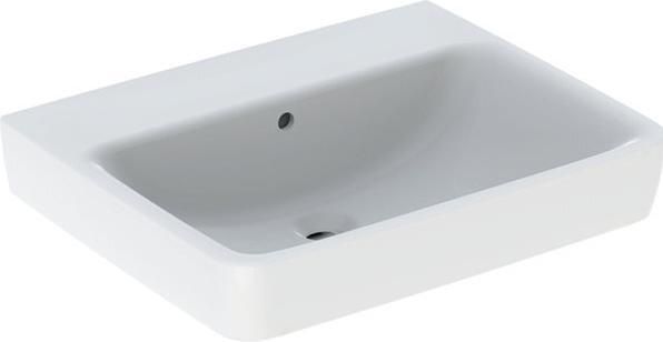 Geberit Renova Plan, Waschtisch, 60x48 cm, ohne Hahnloch, mit Überlauf, 501638 (480 mm, 600 mm)