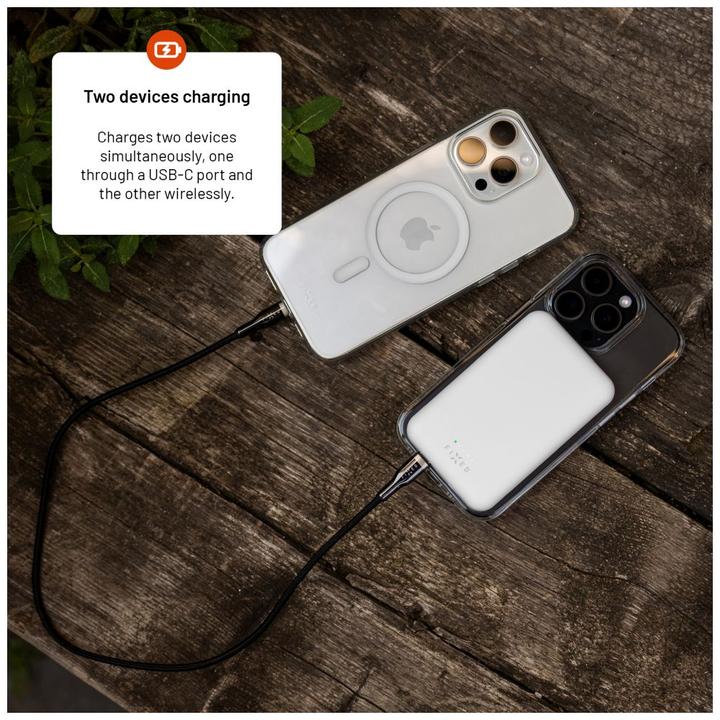 Actual product image Fixed MagZen Trådløs PD 20W Power Bank 6.000 mAh Hvid Powerbank - Hvid - 6000 mAh (6000 mAh, 20 W, 6000 Wh)