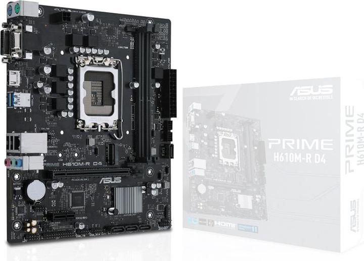 Actual product image ASUS Mainboard||Intel H610|LGA1700|Micro-ATX|Memory DDR4 (LGA 1700, Intel H610, mATX)