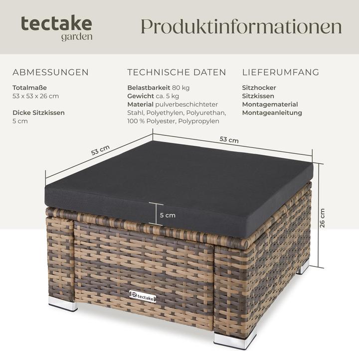 Immagine prodotto tectake Pouf in rattan
