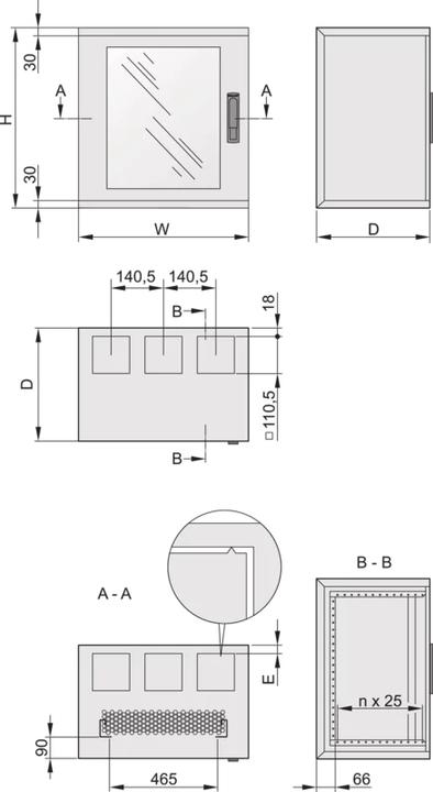 Image du produit Schroff EPCASE boîtier mural (16 HE, Rack 19 pouces)