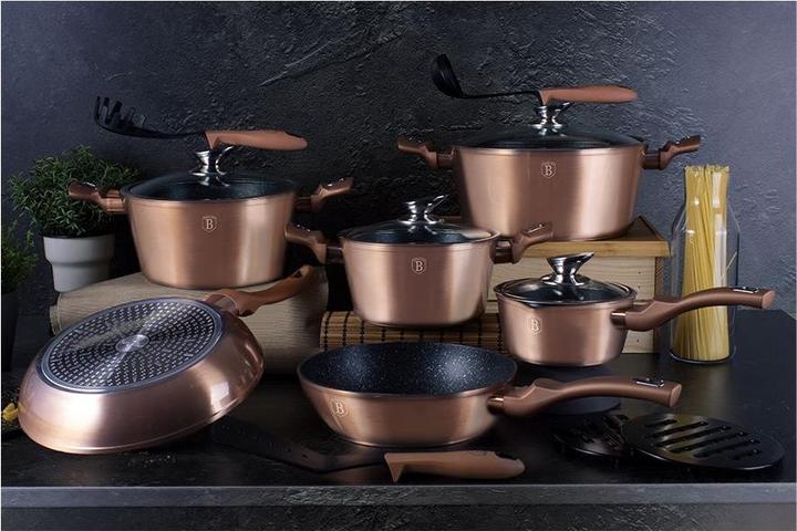 Produktbild BerlingerHaus 15-teiliges Kochgeschirr-Set Rose Gold Edition (Pfannenset + Topfset, Aluminium)