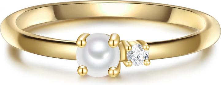 Glanzstücke München Damen Sterling Silber Zirkonia Süsswasser-Zuchtperle gelbgold - 31514