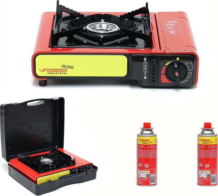 Rothenberger kompakter Outdoor Gas-/ Gaskartuschen-/ CampingKocher Gourmet Gasherd