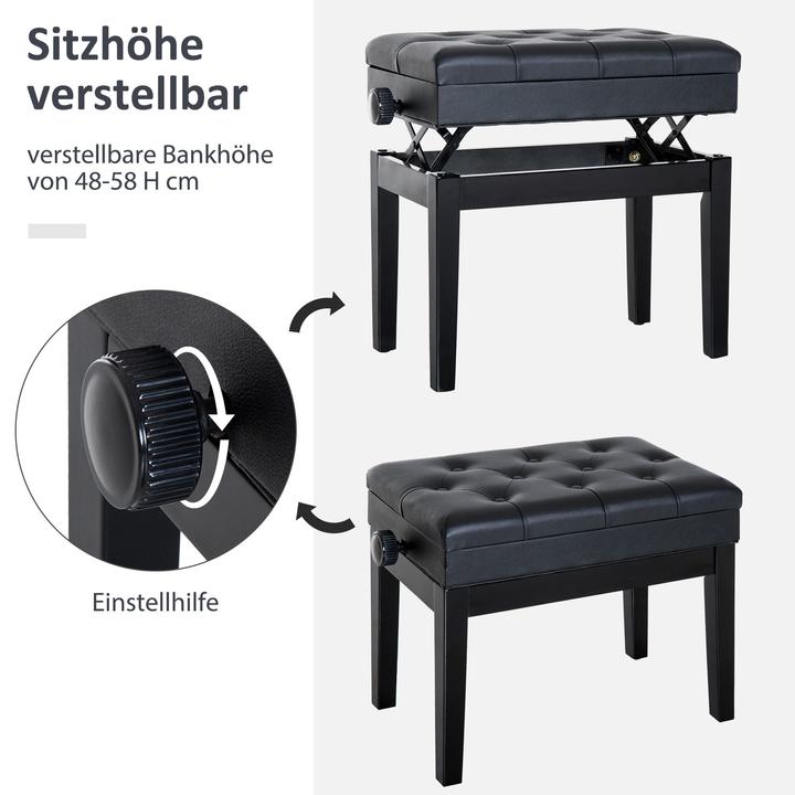 Produktbild Homcom Klavierhocker höhenverstellbar (Musikerstuhl)