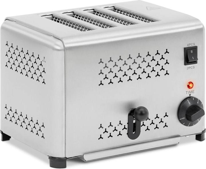 Produktbild Royal Catering Gastronomie-Toaster 4 Scheiben 1800 W Timer Krümelschublade Edelstahl
