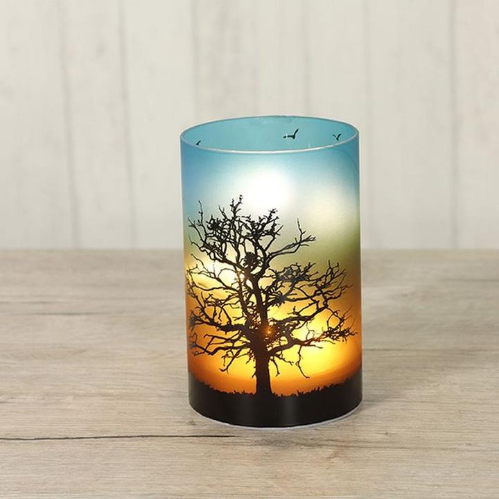 Produktbild Goldbach Glaswindlicht LED Sonnenuntergang 9x9x14 cm