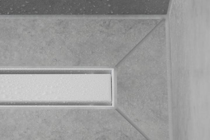 Actual product image hansgrohe RainDrain Match finished set shower channel 800 with height-adjustable frame (brushed stainless (800 mm)