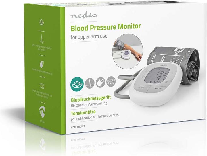 Actual product image Nedis Blood Pressure Monitor Upper Arm White (Blood pressure monitor upper arm)