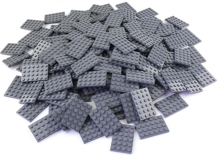 Produktbild LEGO 4x6 Platten Dunkelgrau - 250 Stueck - Dark bluish grey plate 3032 (3032, LEGO Zubehör)