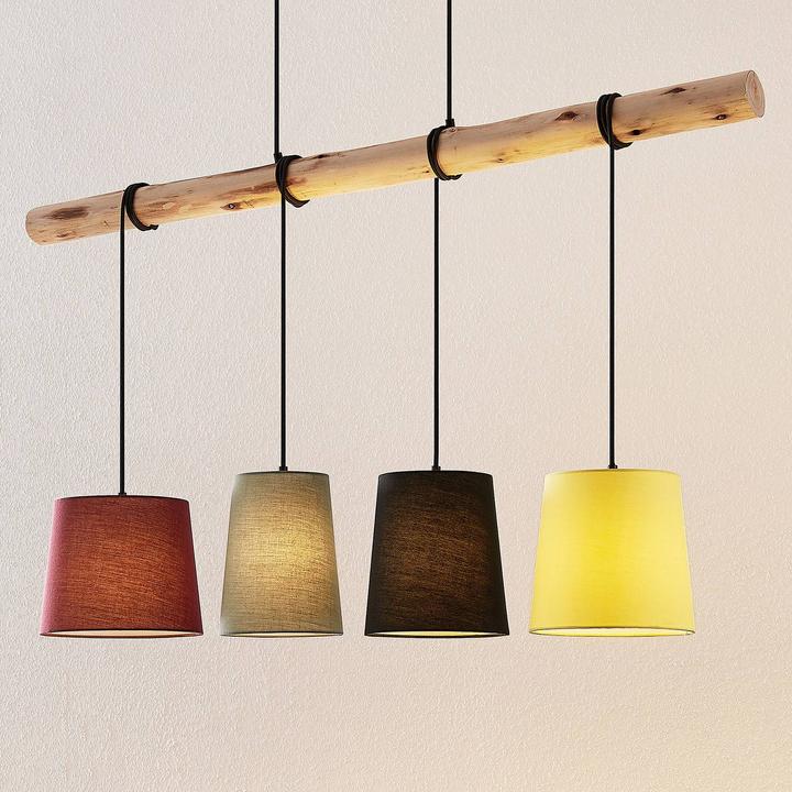 Produktbild Lindby Moskau 4 Pendelleuchte Red/Grey/Black/Yellow (E27)