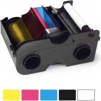 HID FARGO YMCKO Cartridge w/Cleaning Roller: Full-colour ribbon