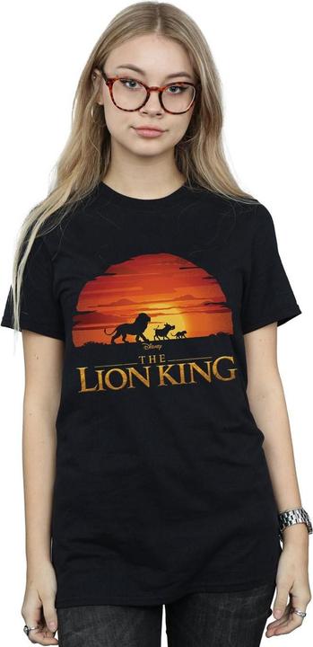 Actual product image Disney Womens/Ladies The Lion King Movie Sunset Logo Cotton Boyfriend T-Shirt (M)