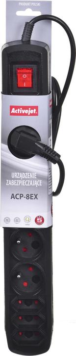 Produktbild Activejet APN-8G/1.5M-BK Steckdosenleiste mit Kabel (8 x, CEE 7/16, CEE 7/5, 1.50 m)