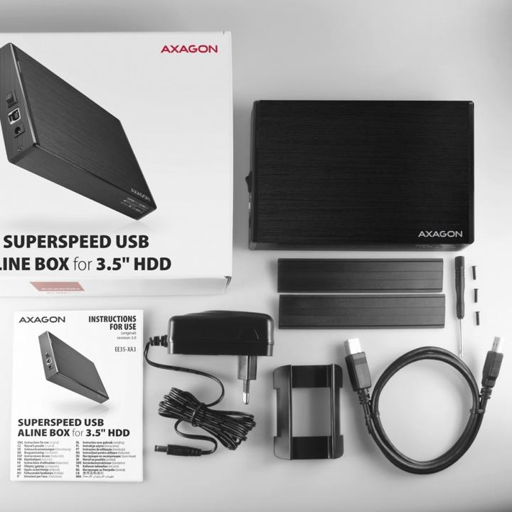 Produktbild Axagon EE35-XA3 - HDD-Gehäuse - 3.5 Zoll - SATA - Serial ATA II - Serial ATA III - 5 Gb (3.5")