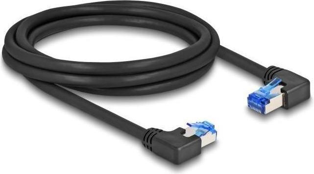 Image du produit Delock Câble réseau RJ45 Cat.6A S/FTP coudé droite / gauche (S/FTP, CAT6a, 2 m)