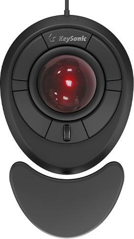 Produktbild KeySonic MSM KSM-6188T-B Corded Trackball-Maus schwarz (Kabelgebunden)