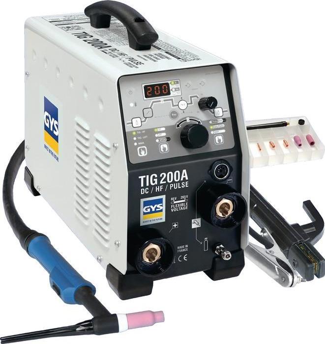 Produktbild GYS TIG-Schweissanlage TIG 200 DC HF/ DC FV mit Zubehör 5 - 200 A gasgekühlt