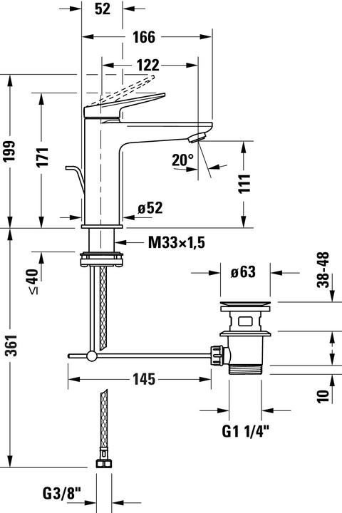 Actual product image Duravit Wave Single Lever Washbasin Mixer