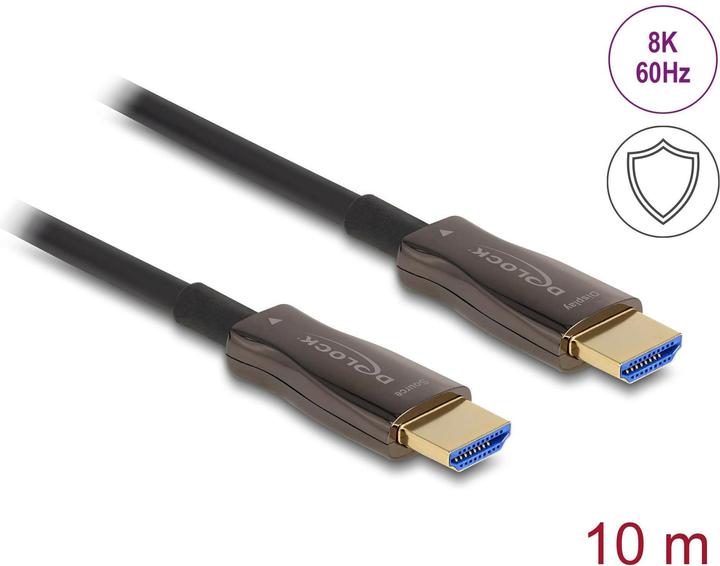 Delock Aktives Optisches HDMI Kabel mit Metallarmierung 8K 60 Hz 10 m (10 m, HDMI)