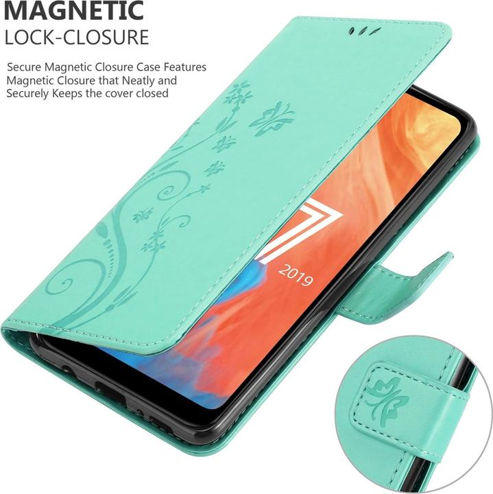 Actual product image Cadorabo Flower Book Case for Huawei Y7 2019 / Y7 PRIME 2019 (Huawei Y7 (2019), Huawei Y7 Prime (2019))