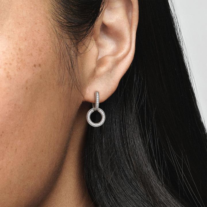 Produktbild Pandora Logo and Circles Hoop Ohrringe (Sterling Silber 925)