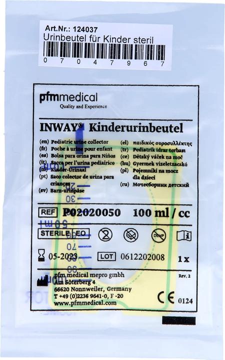 Produktbild Dr. Junghans Urin Btl. steril 100ml f.Kinder, 1 St BEU