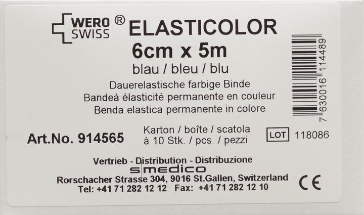 Image du produit Wero Swiss Elasticolor Elastische Binde 5mx6cm blau
