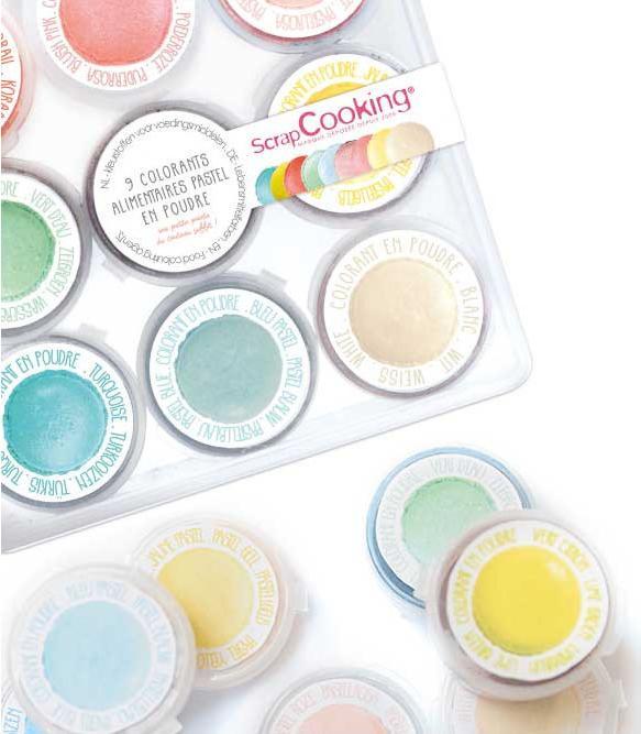 Image du produit ScrapCooking 9 mini-colorants alimentaires en poudre, pastel (105 ml)