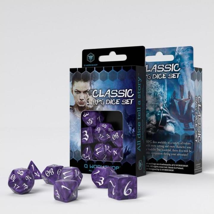 Produktbild Q Workshop SCLE1B - Classic RPG Lavendel & weiss, Würfelset (7 Stück)