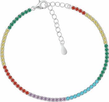 Actual product image Brilio Silver - Timeless gold-plated hoop earrings with zircons EA1072Y