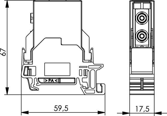 Actual product image Telegärtner STX Mounting Rail Outlet - DIN rail mounting outlet (Mounting kit)