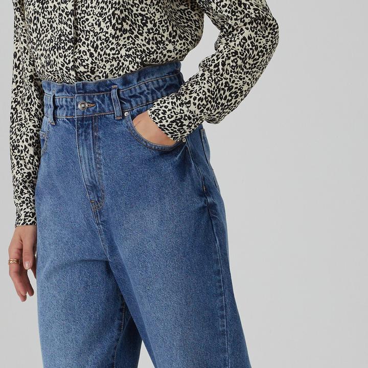 Actual product image La Redoute Collections Balloon jeans with high paperbag waistband (M)
