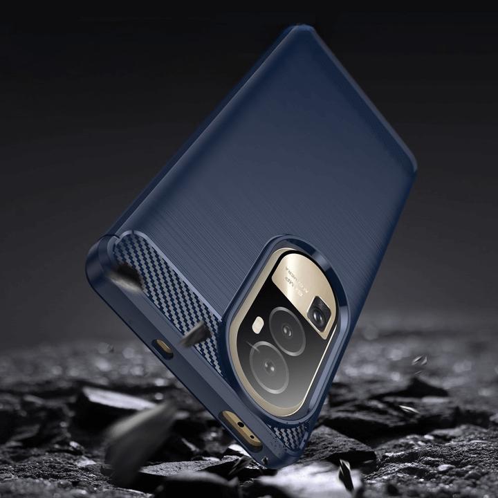 Image du produit Cover-Discount OPPO Reno 10 / 10 Pro - Housse métallique aspect carbone bleu foncé (OPPO Reno 10, Oppo Reno 10 Pro)