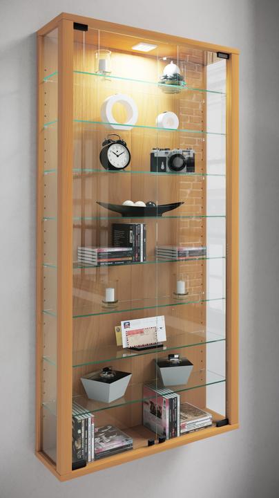 Productafbeelding VCM Collectie Wandvitrine Hout Glas Vitrosa Maxi (59 x 18 x 114 cm)