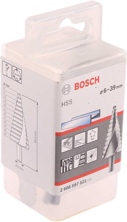 Produktbild Bosch Professional Zubehör Stufenbohrer HSS, 6 - 39 mm, 10 mm, 93,5 mm, 13 Stufen (10 mm)