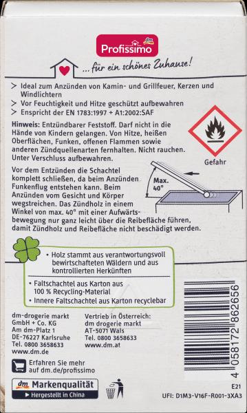 Produktbild dm Profissimo Zündhölzer Gross