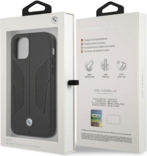 Produktbild BMW Etui BMHCP12LRSCSK iPhone 12 Pro Max 6,7" czarny/black hardcase Leather Perforate Sides (Apple iPhone 12 Pro Max)