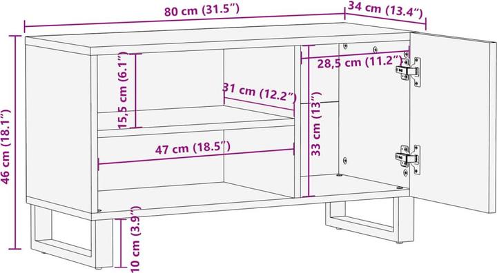 Immagine prodotto VidaXL Mobile TV in acacia (80 x 34 x 46 cm)