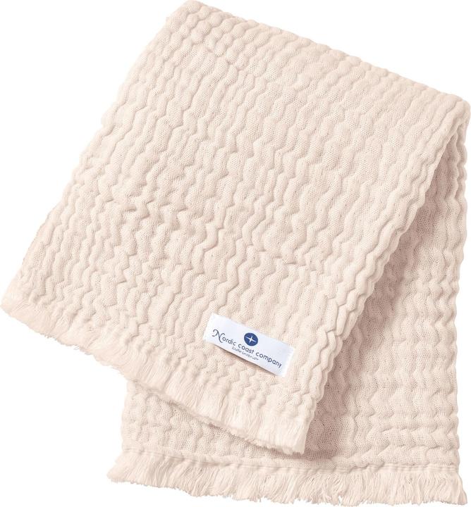 nordic coast company 4 en 1 Couverture à franges en mousseline pour bébé Poudre (80 x 80 cm)